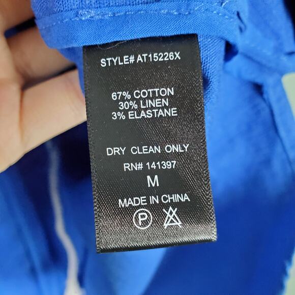 Katie Sturino Gemma Linen Cargo Blue Jacket Size Medium Stitch Fix - Picture 7 of 7